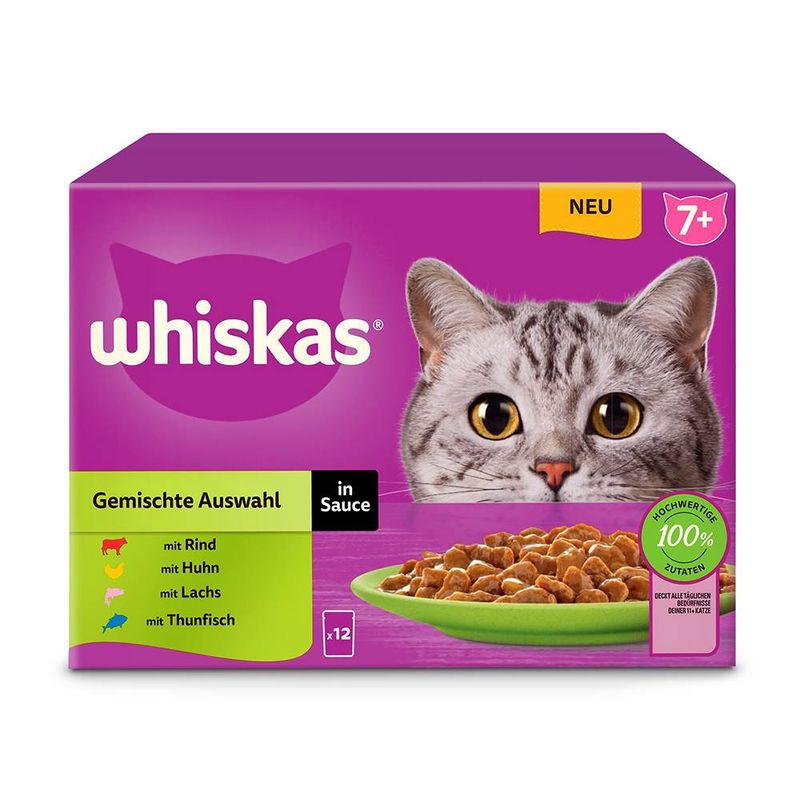 Whiskas Senior Pouches 12 x 85g 11+ Poultry Selection in Jelly