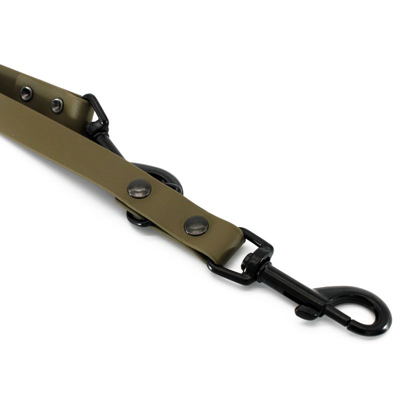 Home Adjustable BioThane® lead, olive 200 cm long, 19 mm wide