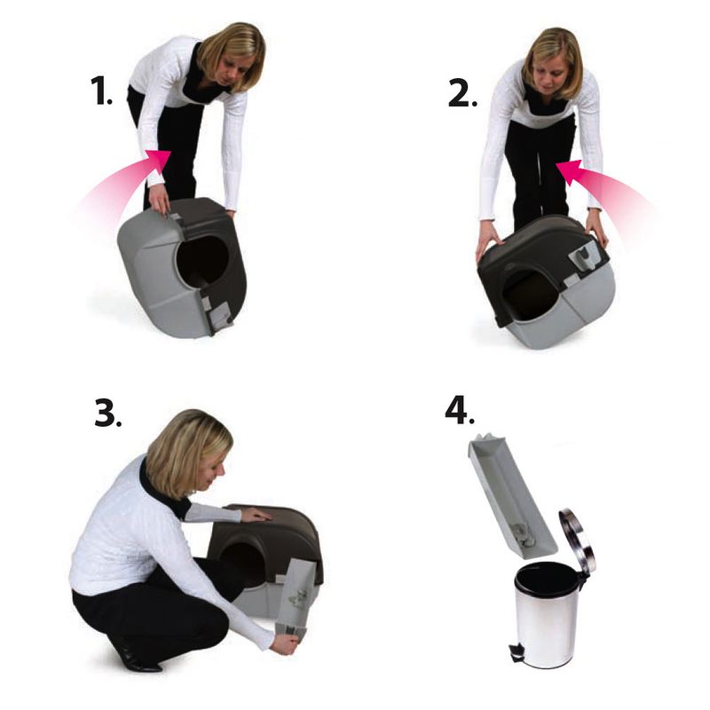 Omega Paw Roll'n'Clean Litter Box Taupe / Grey