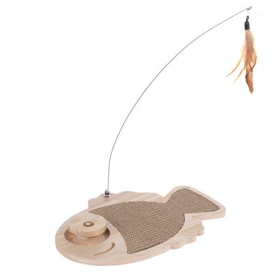 TIAKI Wooden Fish Scratch & Play Cat Toy 36 x 26 x 4 cm (L x W x H)