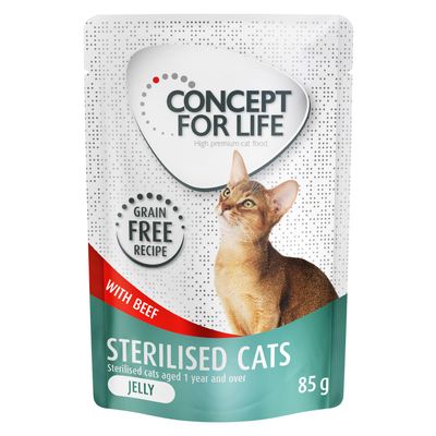 Concept for Life Sterilised Cats Beef Grain-Free - in Jelly 12 x 85g