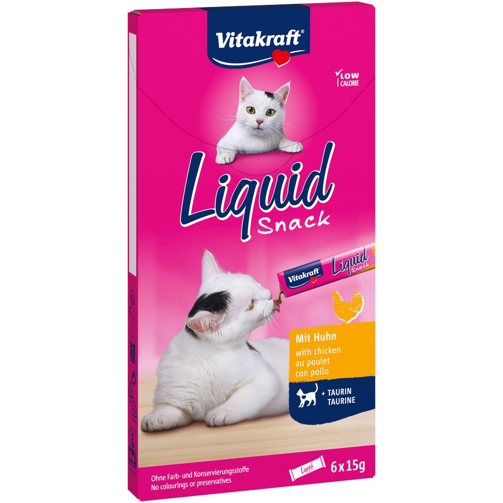 Vitakraft Cat liquid Snack with Chicken & Taurine 6 x 15g
