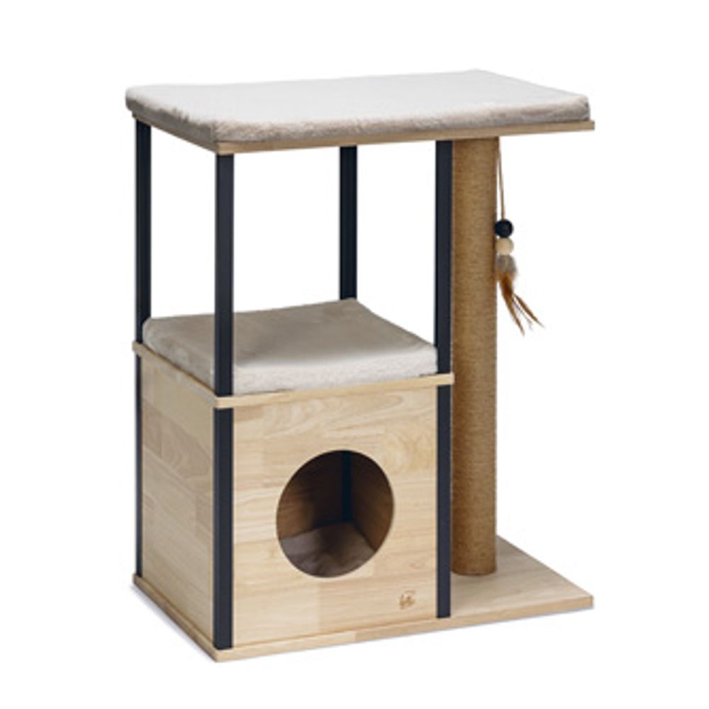 Designed by Lotte Nala Wooden Scratching Post Natural