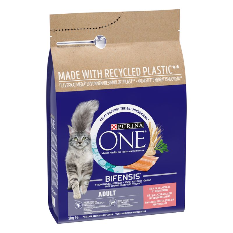PURINA ONE Adult Salmon & Whole Grains Dry Cat Food 9.75kg
