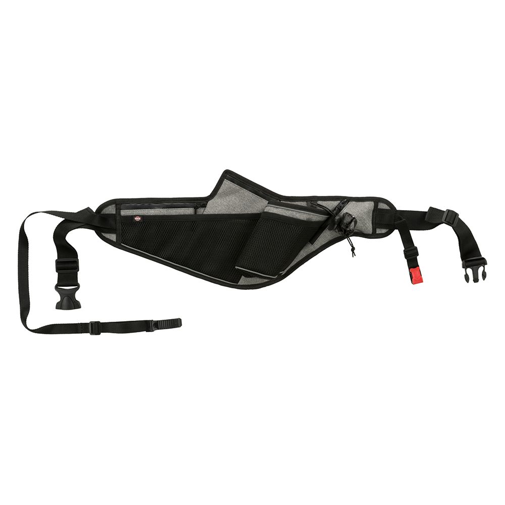 Trixie Jogging Belt with Leash - Grey/ Black Belt: 70 – 130 cm, Leash: 115 – 150 cm / 20mm