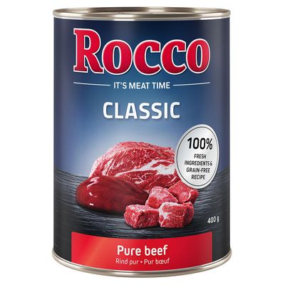 Rocco Classic 6 x 400g Topseller Mix: Pure Beef, Beef/Poultry Hearts, Beef/Chicken