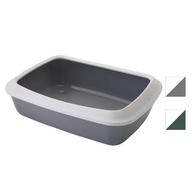 Savic Iriz Cat Litter Tray with Protective Edge - 42cm Grey