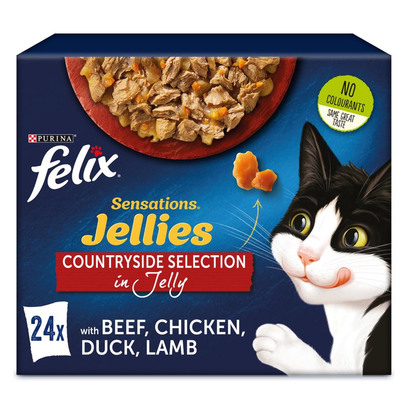 Felix Sensations Mega Pack 96 x 85g Variety of flavors from the Country in Jelly