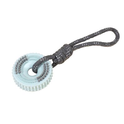 TIAKI Spiky Wheel Chew Toy with Rope approx. 30 x 9 x 4 cm (L x W x H)