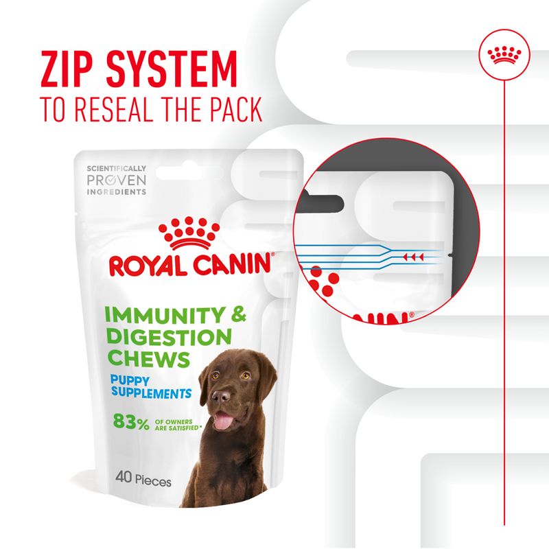 Royal Canin Puppy Immunity & Digestion Supplement Chews 100g (40 pieces)