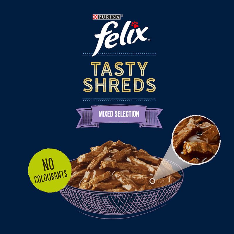 Felix Tasty Shreds Jumbo Pack 80 x 80g Mixed Selection