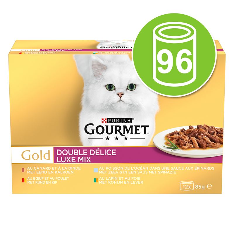 Gourmet Gold Wet Cat Food Jumbo Pack 96 x 85g Tender Chunks in Gravy (96 x 85g)