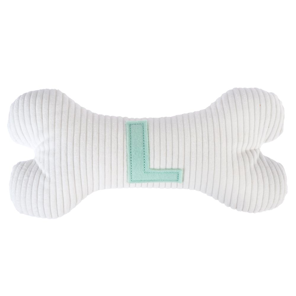 TIAKI Plush Bone with L Initial 26 x 12 x 5.5cm (L x W x H)