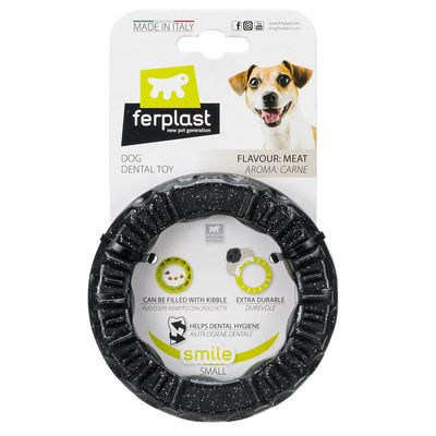 Ferplast Smile chewing ring, black Size XS: Ø 8.5 x H 1.7 cm