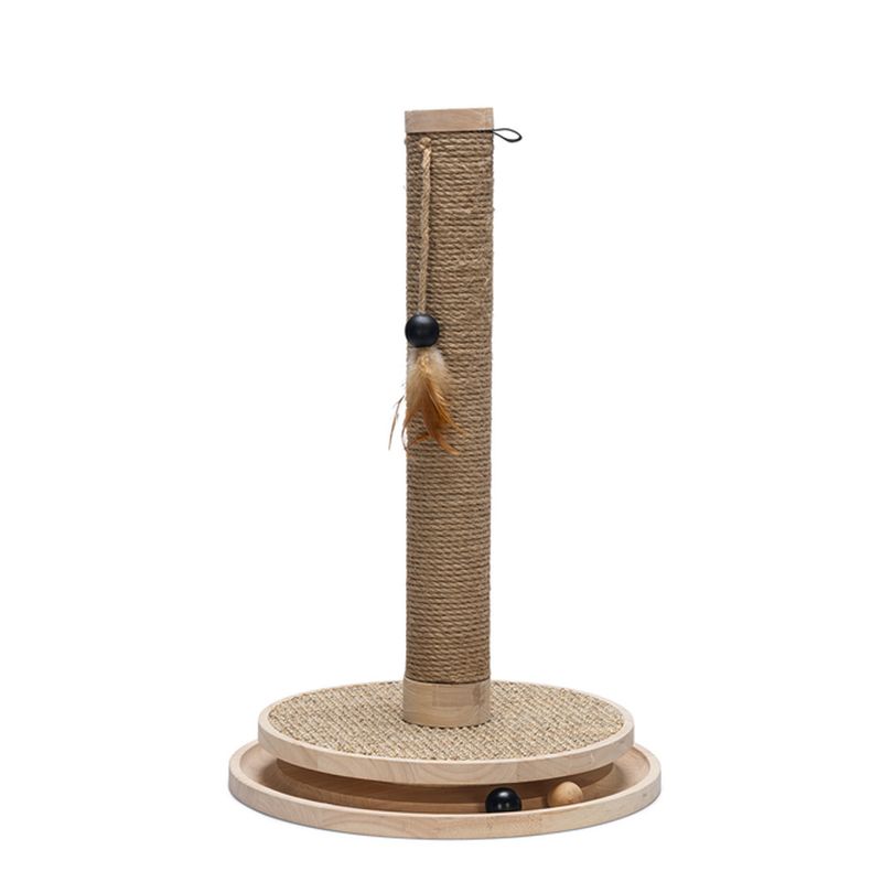 Designed by Lotte Zavi Wooden Scratching Post brown