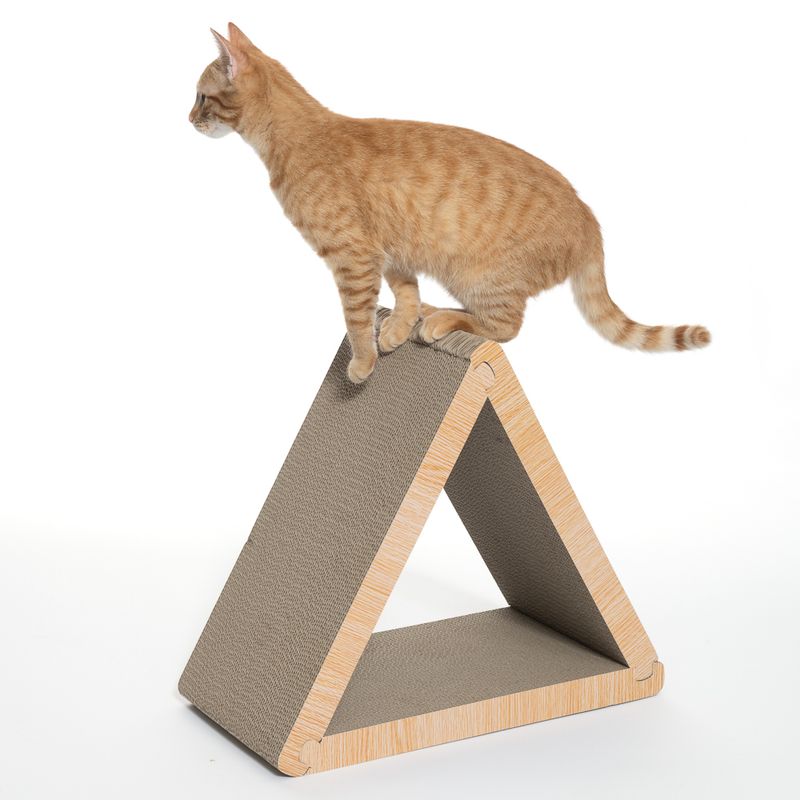 TIAKI Triangle Corrugated Cardboard Scratching Furniture 45 x 22.5 x 40.5 cm (L x W x H)