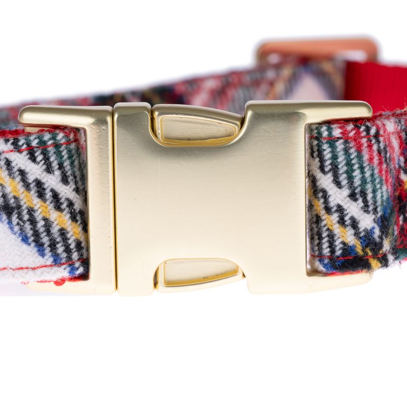 Nomad Tales Tartan Collar, Lead, Poop Bag Dispenser & Scrunchie Set Collar Size L: 42 - 66 cm Neck Circumference