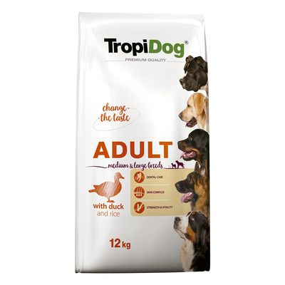 TropiDog Premium Adult Medium & Large Duck & Rice 12kg