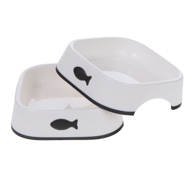Little Fish Plastic Cat Bowls - Set of 2 2 x 200ml