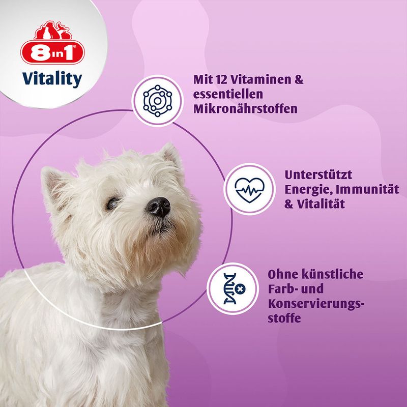 8in1 Vitality Multivitamin Tablets for Small Breeds 70 Tablets