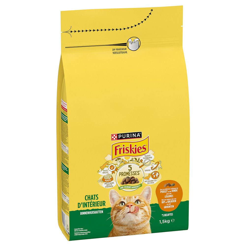 PURINA Friskies Indoor Cat with Chicken, Turkey & Vegetables 1.5kg