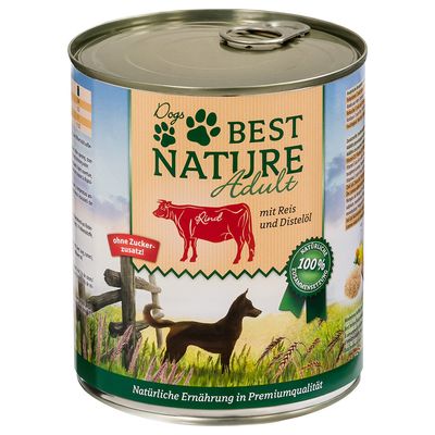 Best Nature Adult Dog 6 x 800g Beef, Rice & Safflower Oil