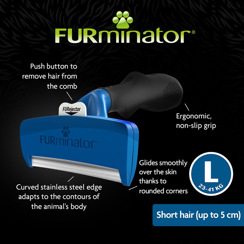 FURminator deShedding Tool Short Hair L Width 9.6cm