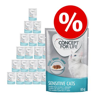 Concept for Life Saver Pack 48 x 85g Sensitive Cats – in Gravy