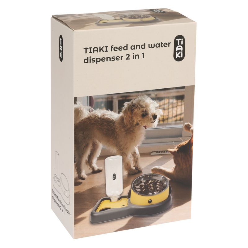 TIAKI Food and Water Dispenser 2-in-1 200ml Bowl & 500ml Bottle