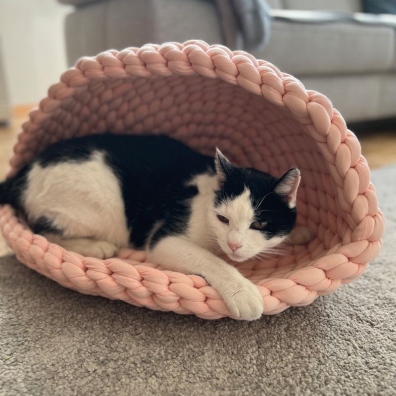 Aumüller Woven Cat Basket Rosé