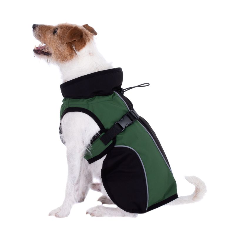 Soft Shell Dog Coat - Green Approx. 30cm Back Length