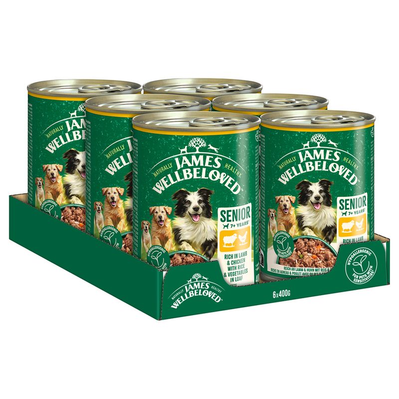 James Wellbeloved Senior Dog Hypoallergenic Lamb & Chicken in Pâté 6 x 400g