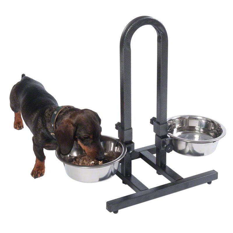 U-Shaped Dog Bowl Stand with Stainless Steel Bowls 2 x 1.6 litre