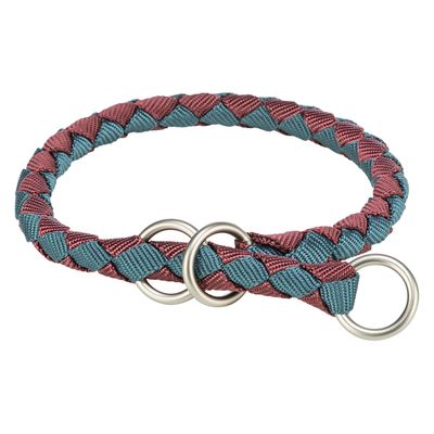 Trixie Cavo Pull-Stop Collar - Sangria/Petrol Size: M-L: Neck circumference 43 - 51cm, 18mm (W)