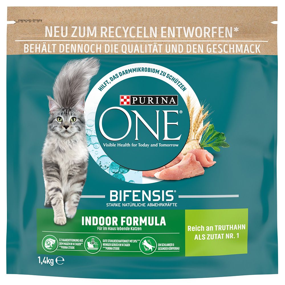 PURINA ONE Indoor Formula Turkey & Whole Grains Dry Cat Food 9.75kg