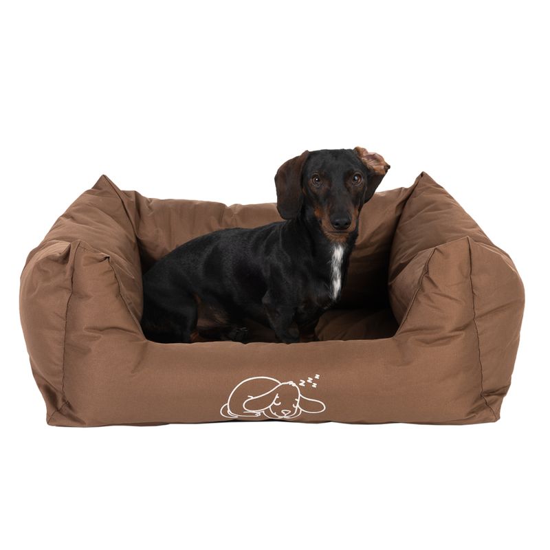 Strong & Soft Dog Bed - Brown 76 x 60 x 21cm (L x W x H)
