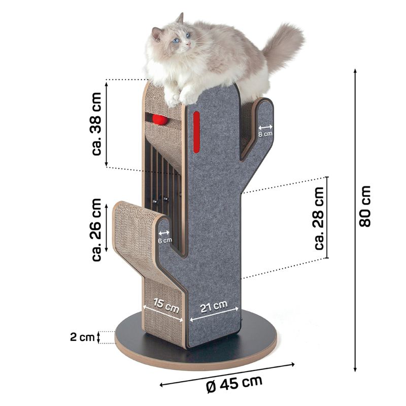 Canadian Cat Company Design Scratching Furniture Cactus Size L: 45 x 45 x 80cm (L x W x H)