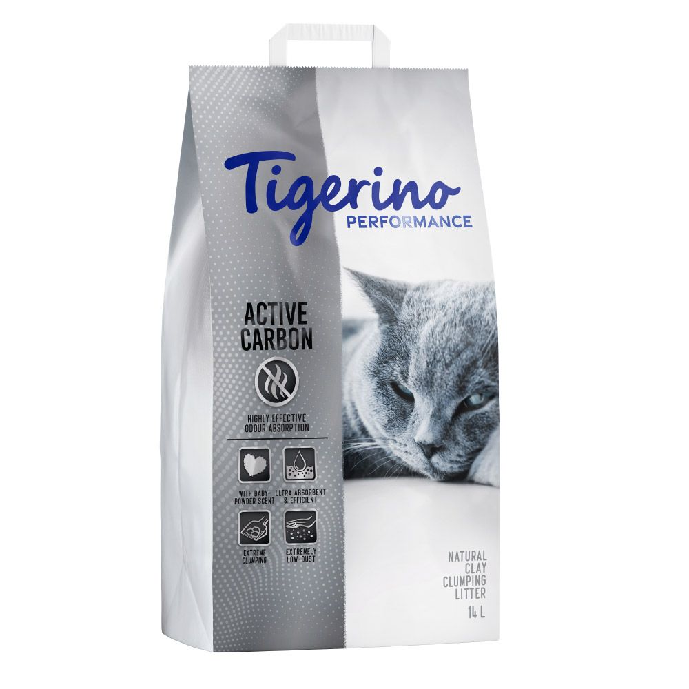 Tigerino Performance Active Carbon Cat Litter – Baby Powder Scent 14 litre