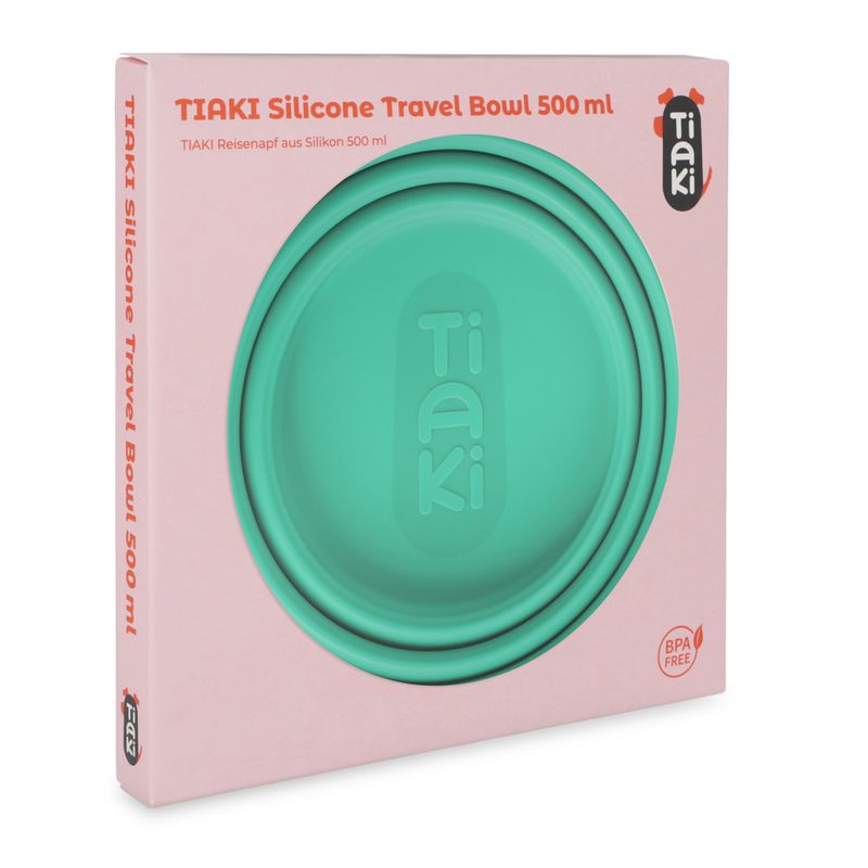 TIAKI Turquoise Silicone Travel Bowl 500ml