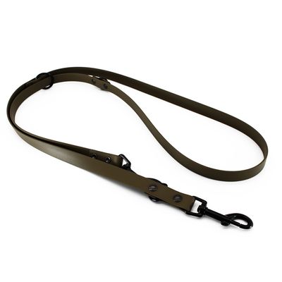 Home Adjustable BioThane® lead, olive 200 cm long, 19 mm wide