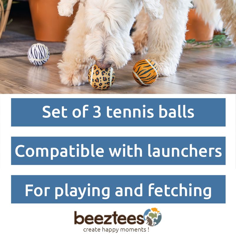 Beeztees Dog Toy Jungle Balls 3 x 6.5cm (W)