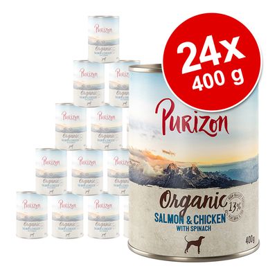 Purizon Organic Saver Pack 24 x 400g Salmon & Chicken with Spinach