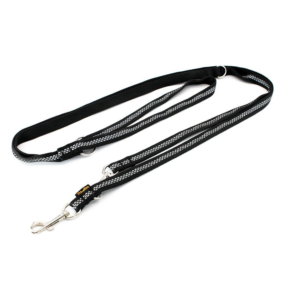 Home Adjustable lead with reflectors, black 300 cm long, 19 mm wide