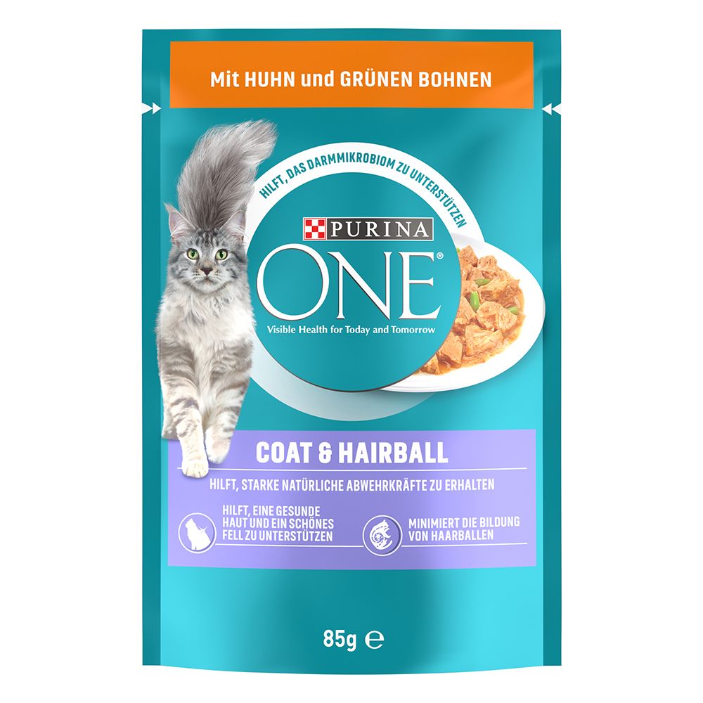 PURINA ONE Coat & Hairball with Chicken & Green Beans (26 x 85g)
