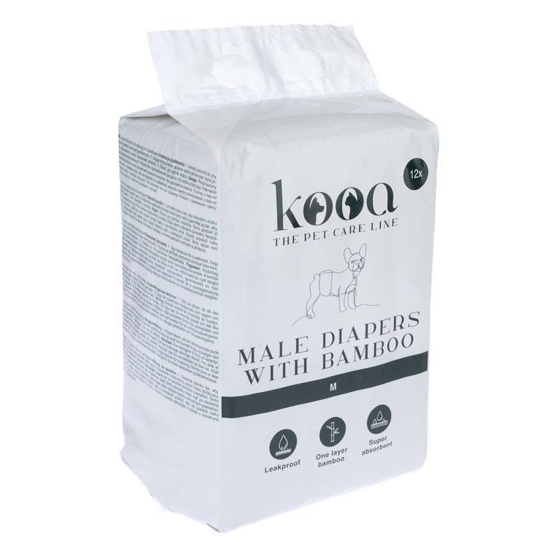 kooa Male Diapers with Bamboo Size XS: 20 - 26 cm, 12 Nappies