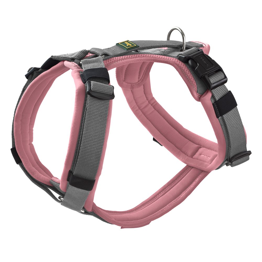 HUNTER Maldon Harness - Dusky Pink/Grey Size M: 53 - 71cm chest circumference, belt width 25mm