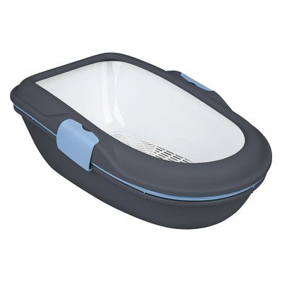 Trixie Berto Cat Litter Tray Dark grey / Pastel blue / Granite