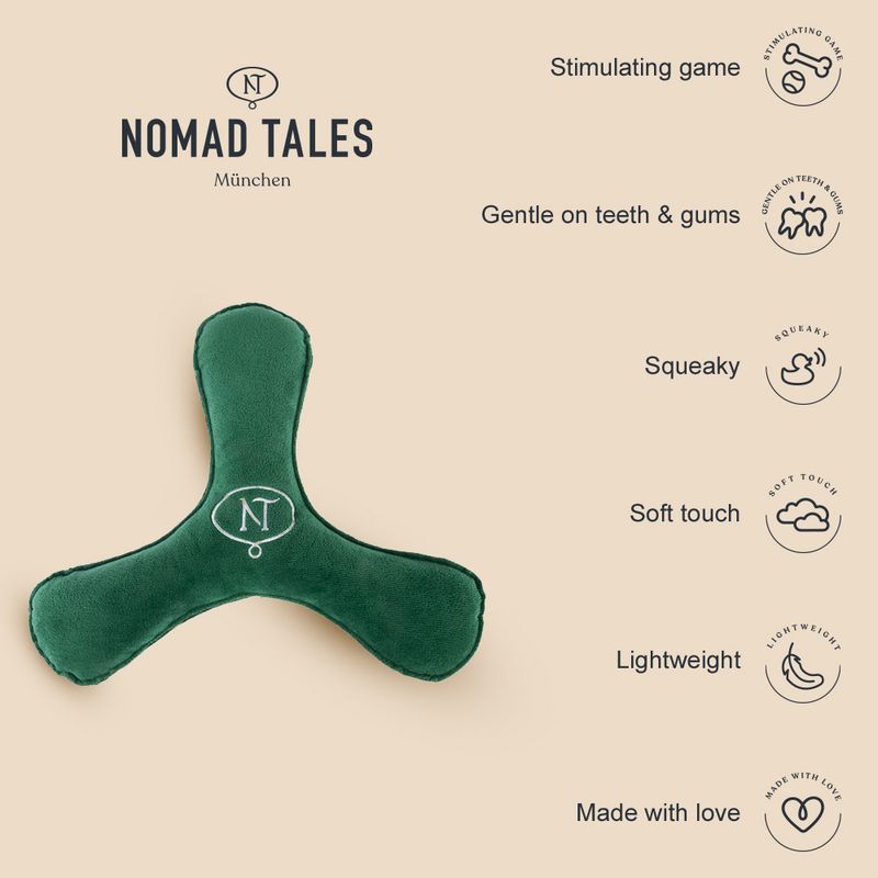 Nomad Tales Blush Plush Boomerang Dark Green