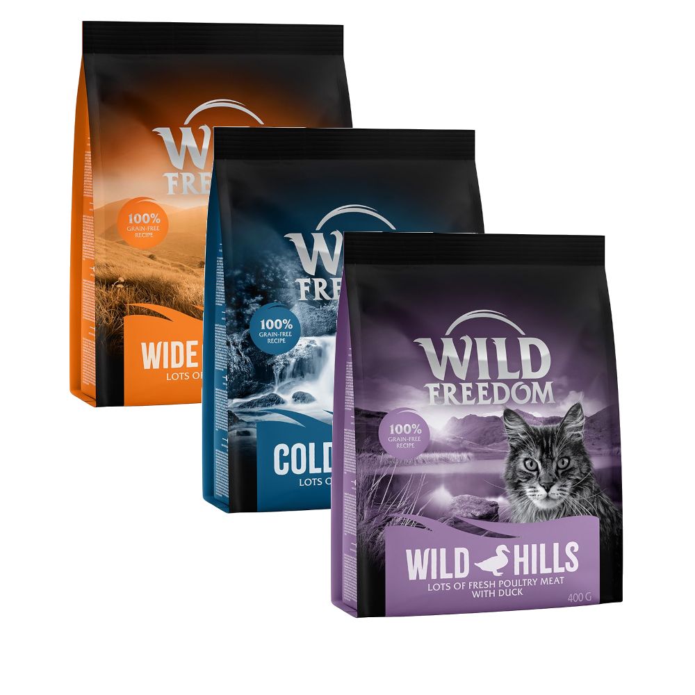Wild Freedom Adult Dry Cat Food Mixed Packs Poultry, Salmon & Lamb (3 x 400g)