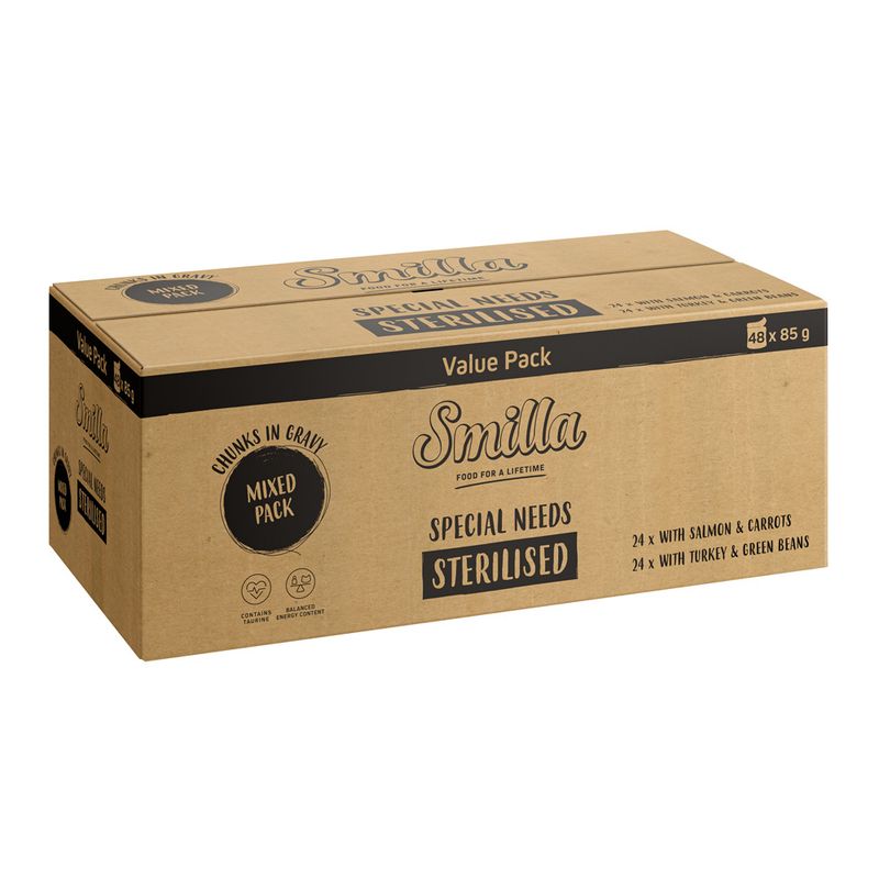 Smilla Adult Sterilised Pouches Chunks with Vegetables Mixed Pack (4 x 85g)